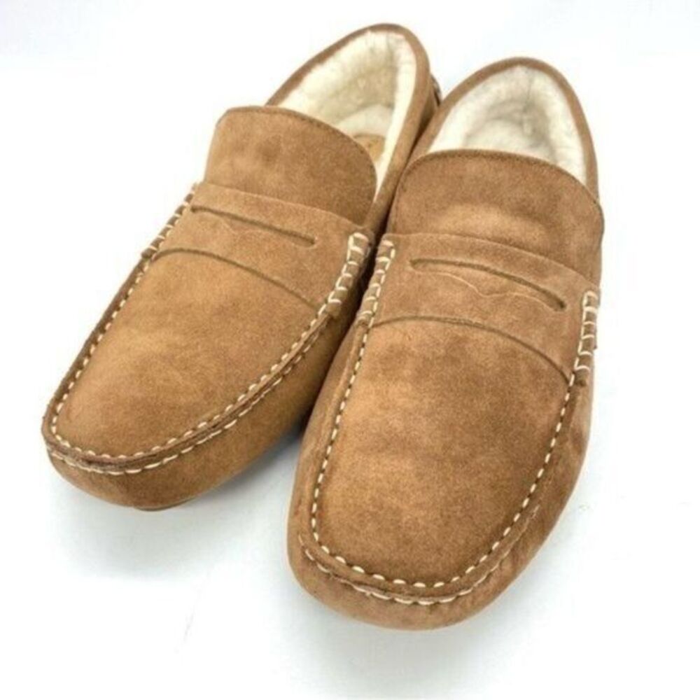 The Men’s Store Bloomingdale’s Men’s Shearling Moc Toe Slippers Size 10 New
